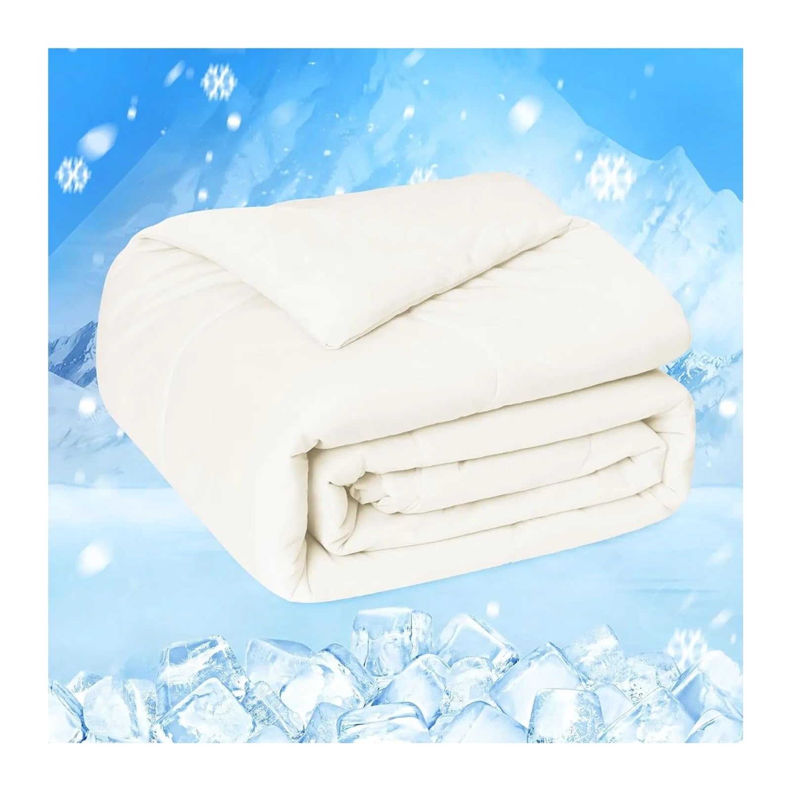 EBzvblxm Cooling Blanket for Summer, Cooling Blanket Double-Sided Cold Fabric Multicolor Multiple Sizes for Night Sweats(Beige,Queen)