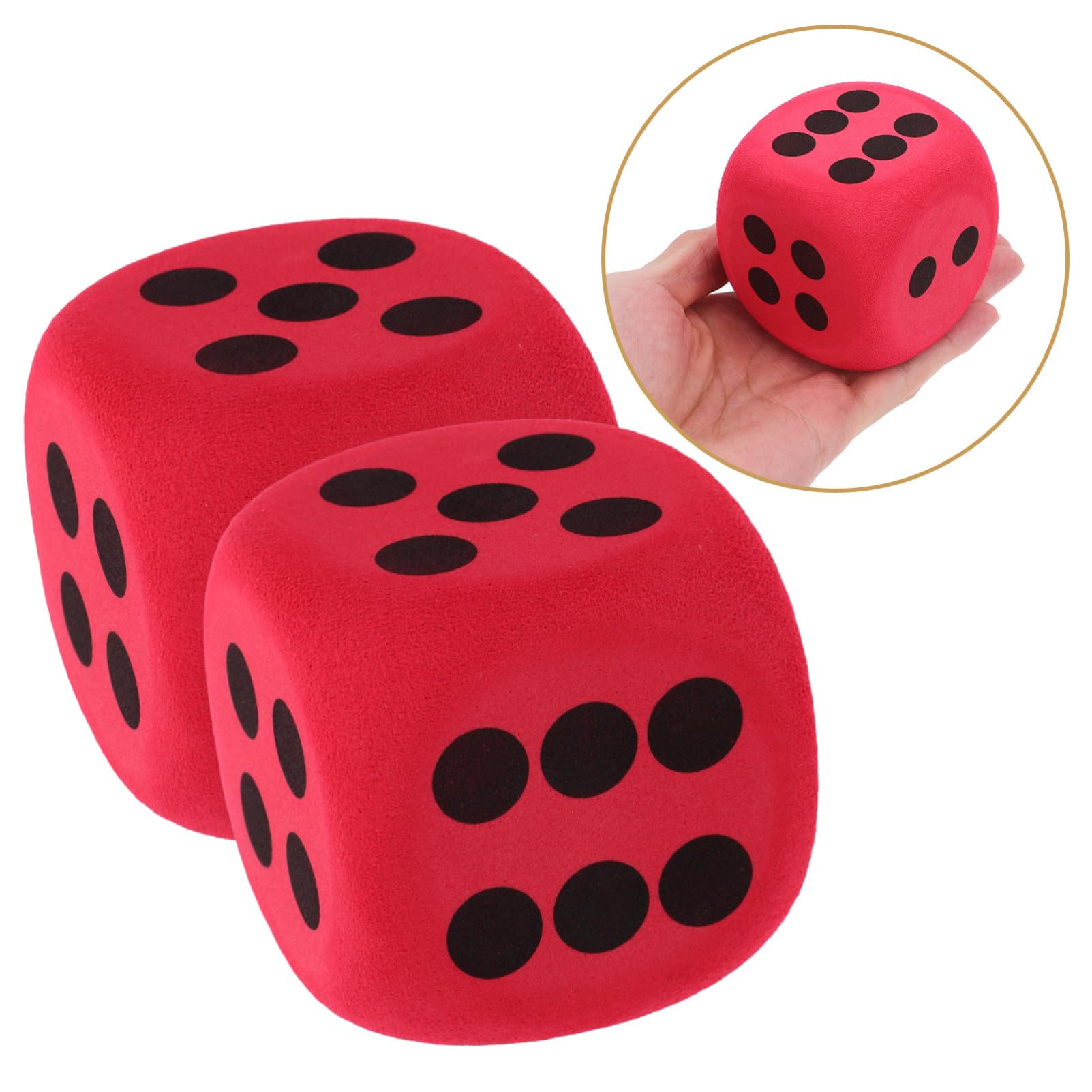Grandi Dadi in Schiuma Eva 2 Pezzi 2.4 Pollici Per Giochi Didattici Attività in Classe E Giochi Da Tavolo Bambini Dadi Leggeri Con Angoli Arrotondati Per Sicurezza E Divertimento
