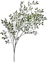 Vista 7 de FQQWEE Tallos de hojas artificiales de bambú de 43.4 pulgadas de largo, racimo de plantas artificiales de Nandina vegetación, ramas de ficus, 1