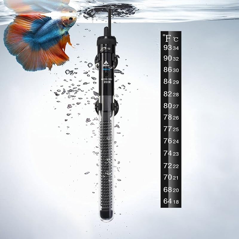 Aquecedor para Aquário DaToo D1 Submersível com Termostato Eletrônico Ajustável 200 W