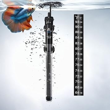 DaToo Aquarium Heater Adjustable 200W Submersible Fish Tank Heater with Electronic Chip Thermostat Suitable for Marine Saltwater and Freshwater