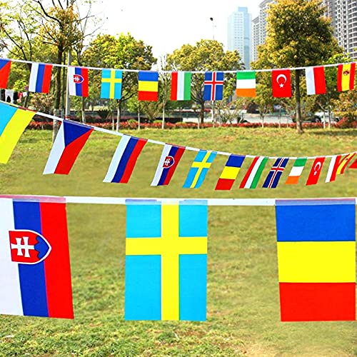 Europäische Flaggen, Fußball-Europameisterschaft, 24 Länder-Fahnen-Banner, EURO 2021-Stoff-Flagge Welt-Landesflaggen für Dekor