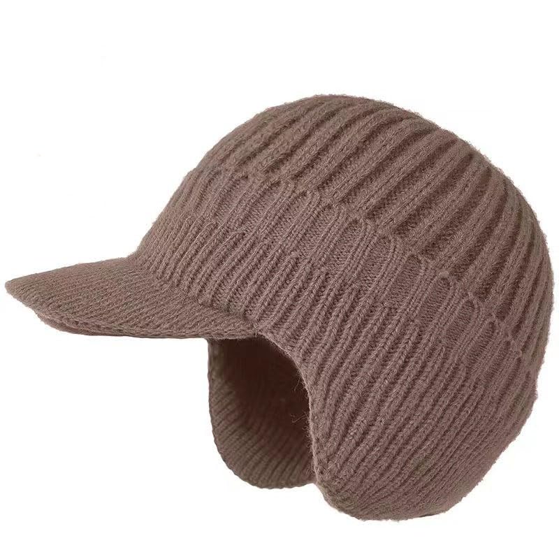 bergxperten Fjordwarm Skandinavische Wintermütze mit Ohrenschutz Wintermütze Herren mit Visor und Ohrenklappen Strickcap für Damen und Herren Beanie für kaltes Wetter