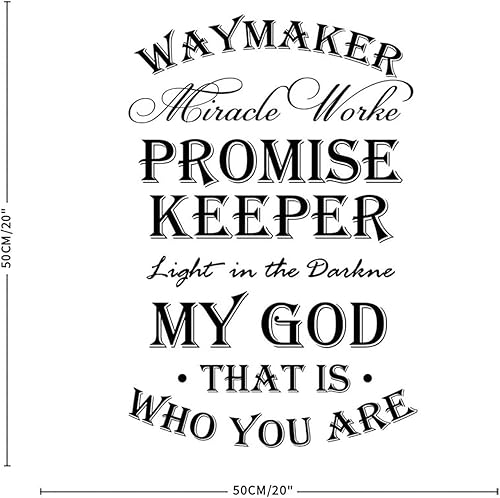 Miniatura 3 de Waymaker Miracle Worker Promise Keeper - Adhesivo decorativo para pared, diseño de letras inspiradoras, vinilo para despegar y pegar, para sala de