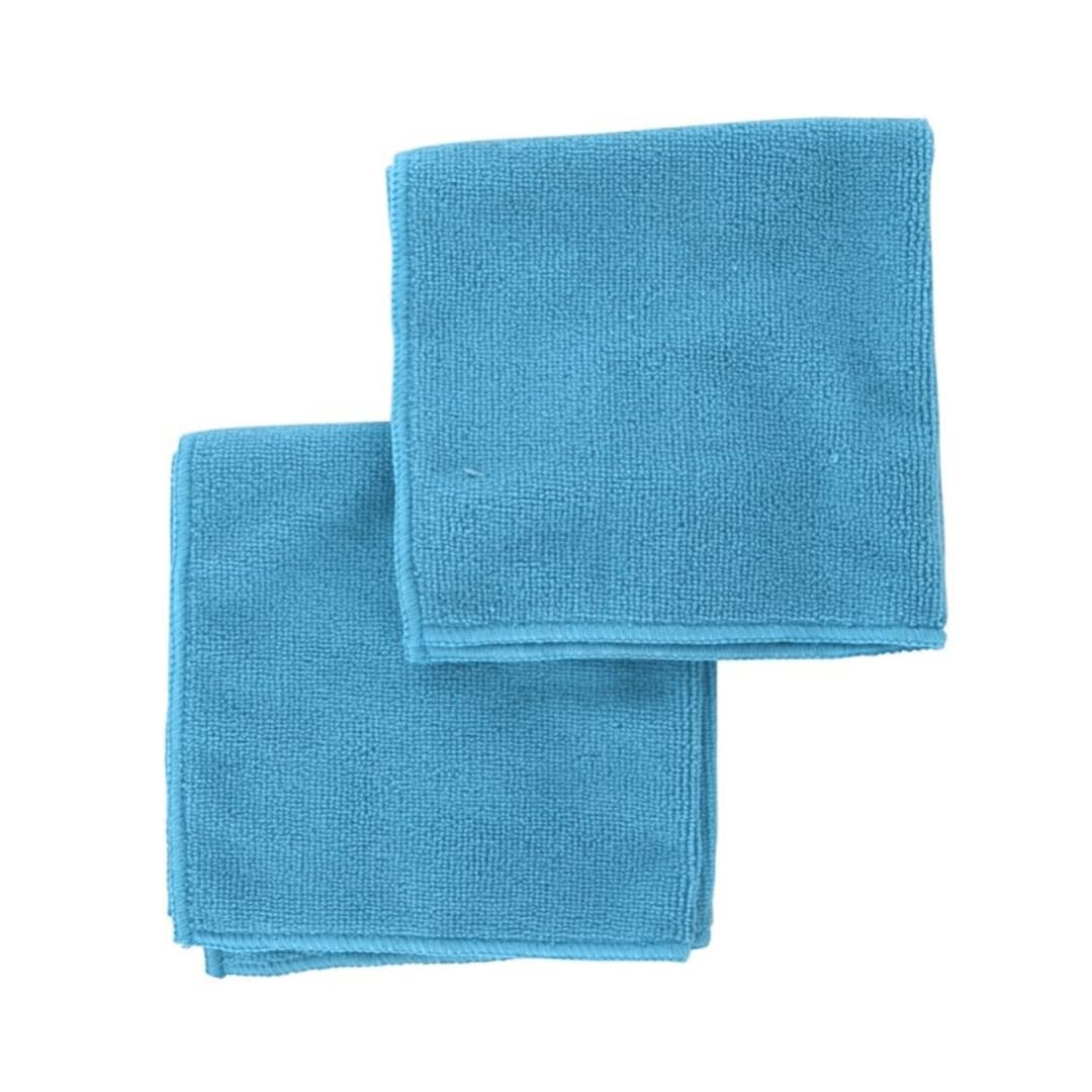 TANTRA Microfiber Cloth - 2 pcs - 40x40 cms - 340 GSM Blue- Thick Lint & Streak-Free Multipurpose Cloths - Automotive Microfibre Towels for Car Bike Cleaning Polishing Washing & Detailing
