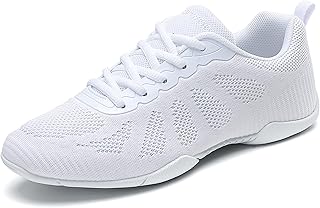Womens Cheerleading Shoes Cheer Shoes for Girls White Breathable Lightweight Cheerleading Competition Shoes School Yoga Gy...