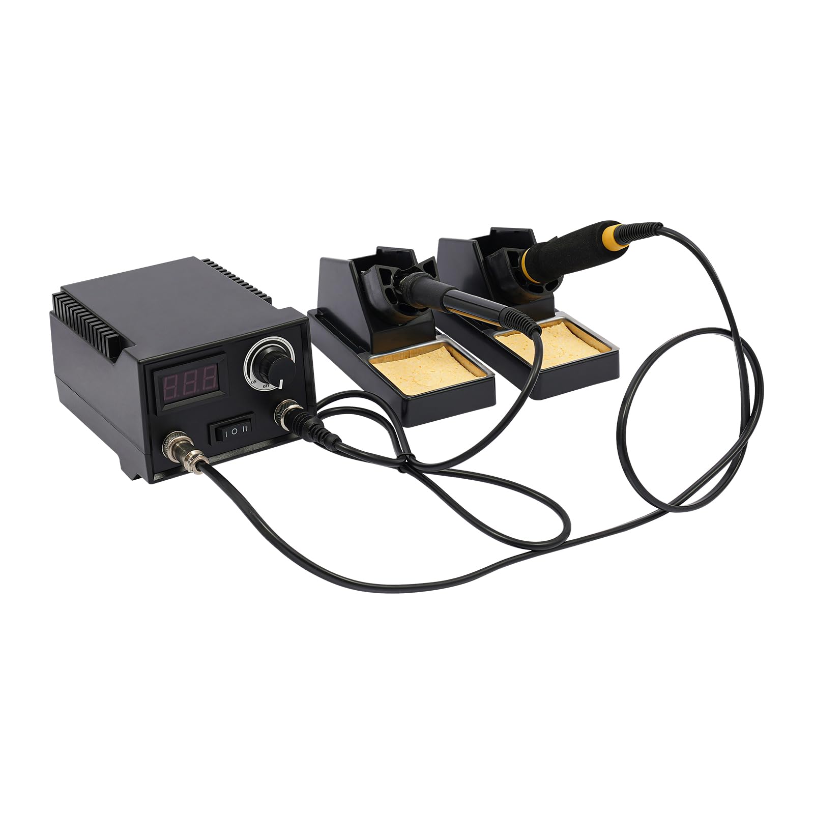 Quemador doble de 80 W, 21 puntas, para madera y cuero, color | Repomanda, 80 W, 2 lápices, 21 puntas de alambre, 750 °C / 450 °C, LED, portalápices + esponjas, para madera y cuero, 220 V