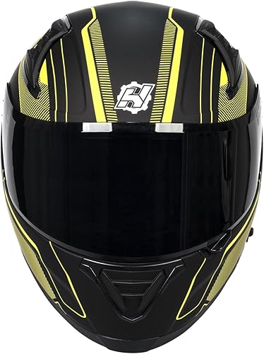 Miniatura 7 de HAX Casco de motocicleta de cara completa con doble ala trasera y listo para pinlock aprobado por DOT, ligero y duradero, casco de moto de calle
