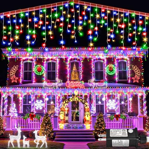 Icicle lights Outdoor - 33ft Christmas Lights with 400LED 75