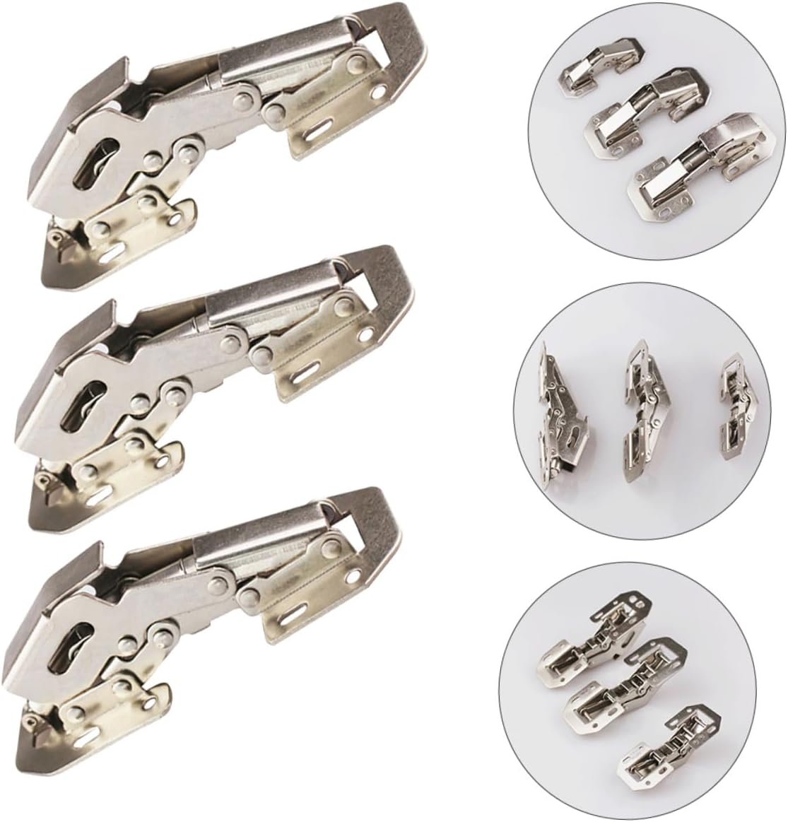 Generic 4-inch Damping Wardrobe Door Hinges, Steel Cabinet Soft Close Concealed Hinges for Kitchen Cabinet and Closet, 4pcs