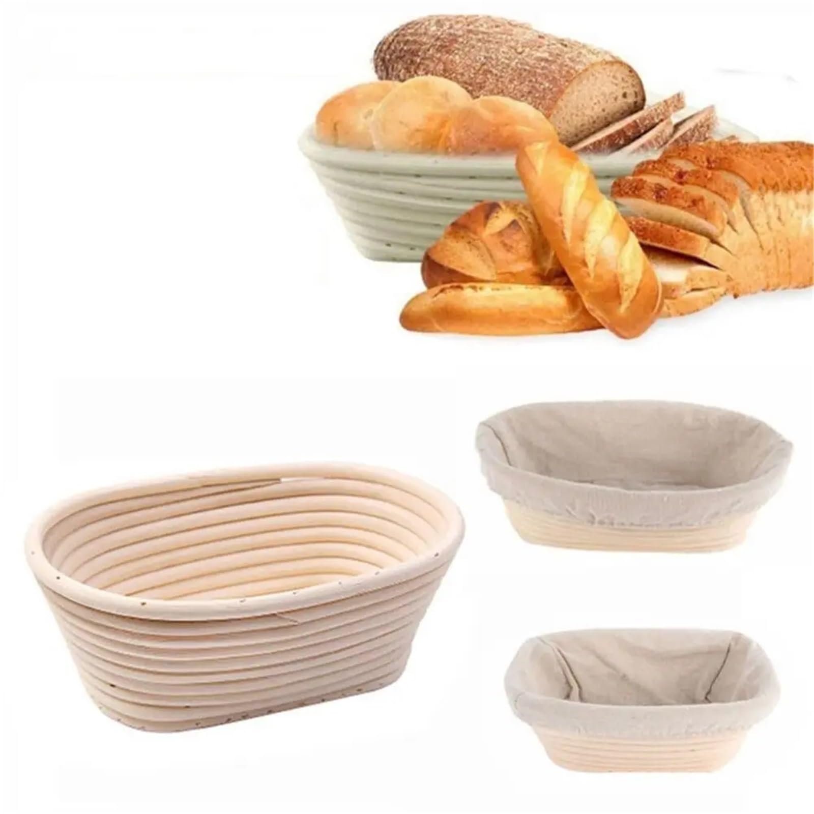 Cestino Per La Lievitazione Del Pane Cestino for il pane ovale in 8 misure Per Cuocere Il Pane(15x8x5cm)