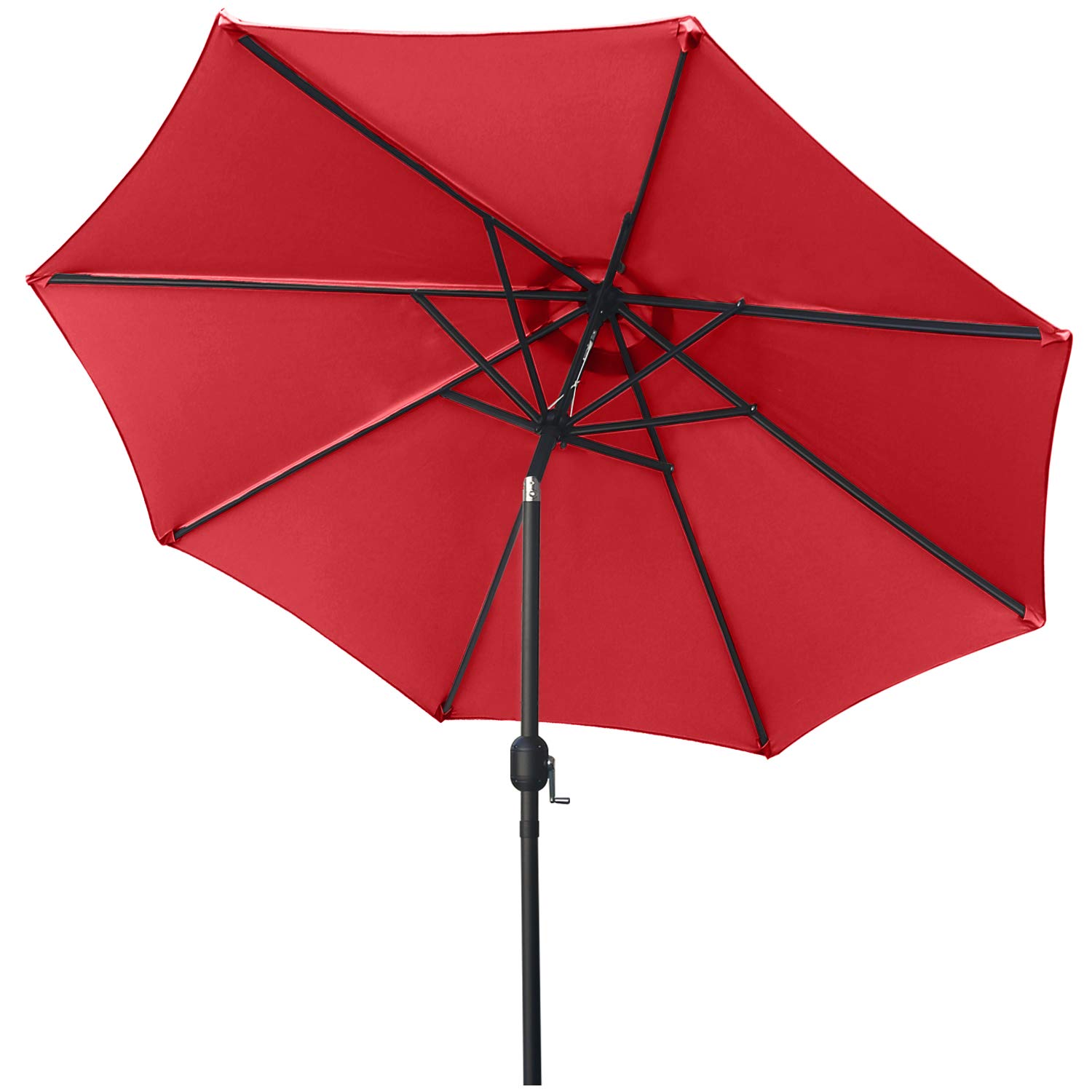 ABCCANOPY Sonnenschirm 8 Rippen wasserdicht UV50+, Rot 230cm | Wetterfester Gartenschirm