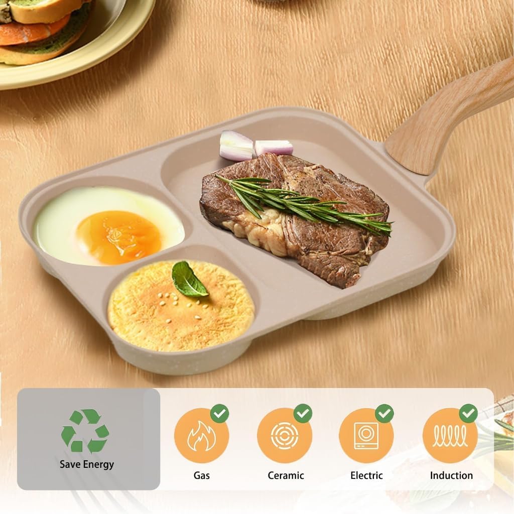 Global Gas Introduction Breakfast Extent Nonstick Coating Ergonomic Handle 3in1