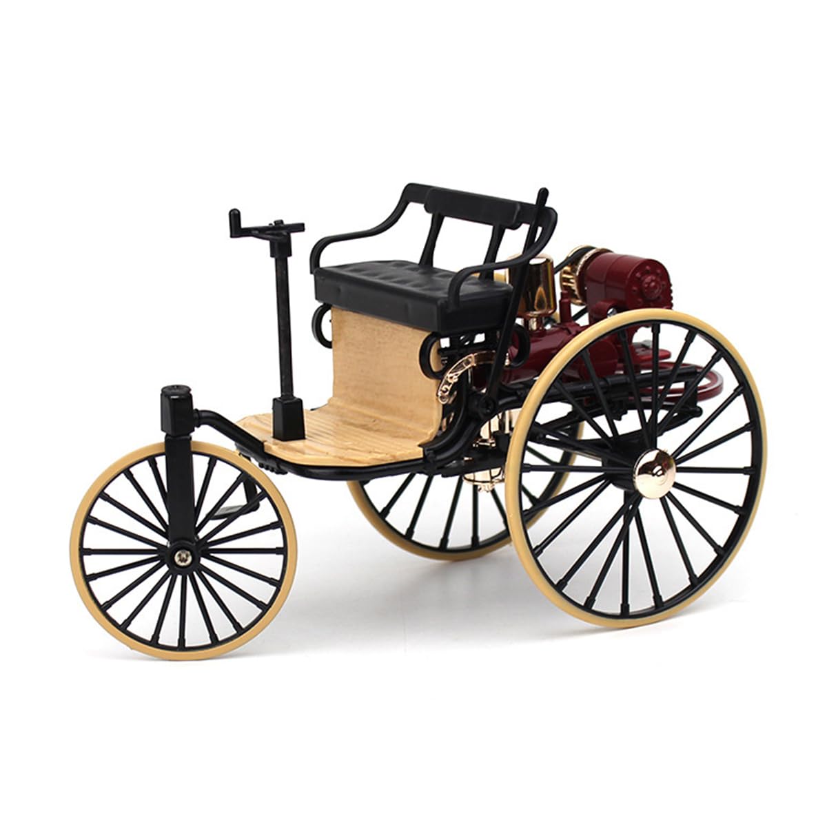 Coche clásico de aleación Sarini minitriciclo retro para estanterías de oficina