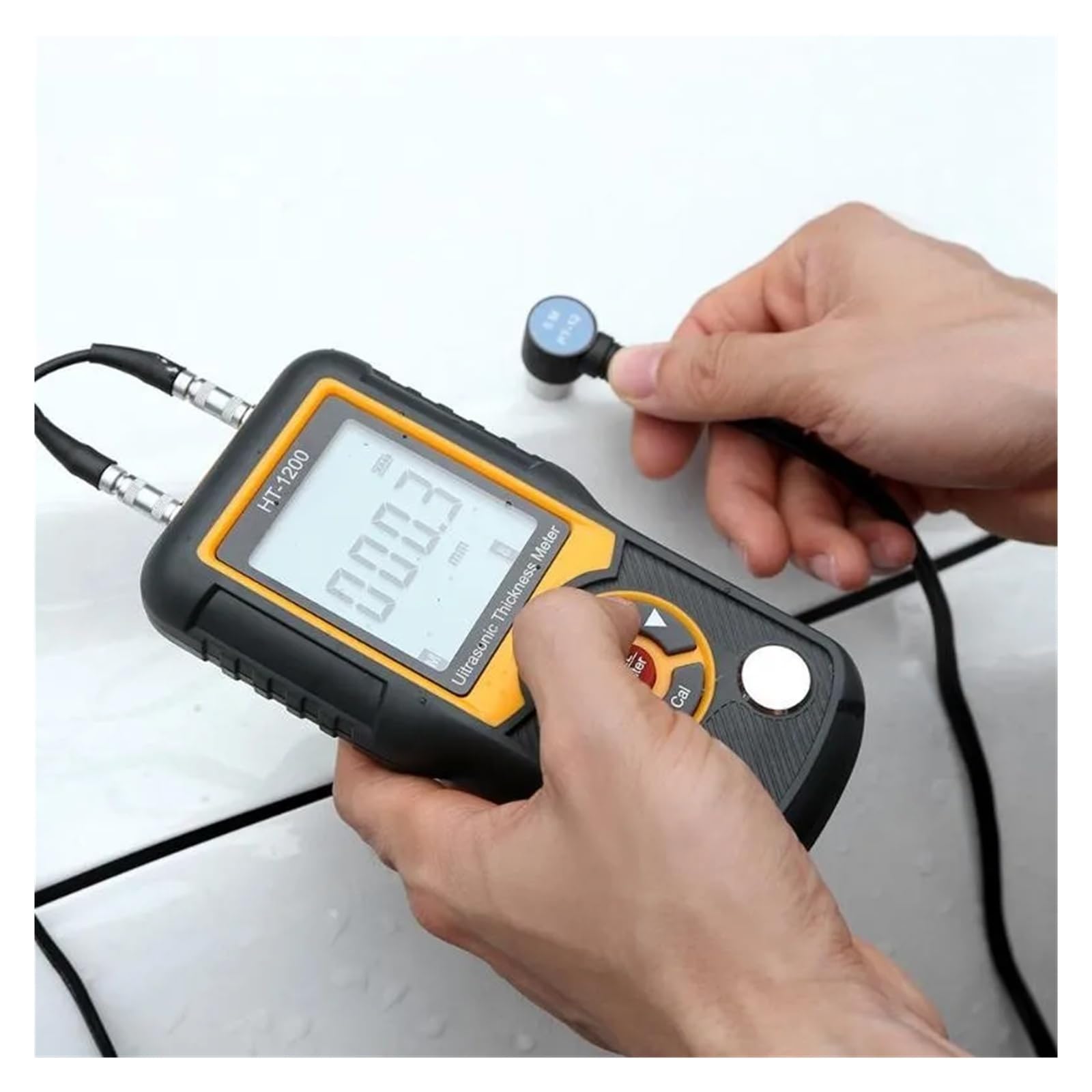 Medidor de espesor ultrasónico digital LCD, herramienta de medición, rango de 1,2 a 225 mm Detección automática