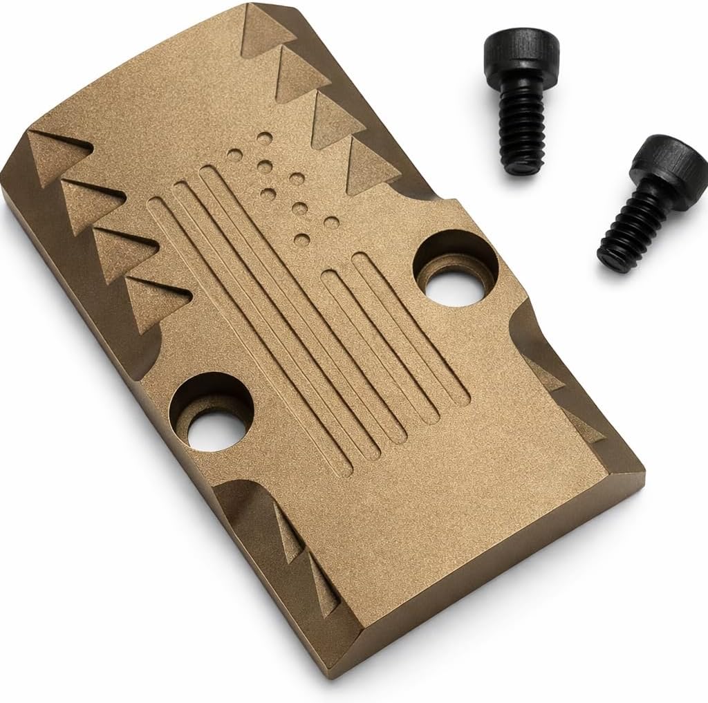 GOTICAL RMR Cover Plate for Glock 17 19 26 Cut Slides, Aluminum Black Finish