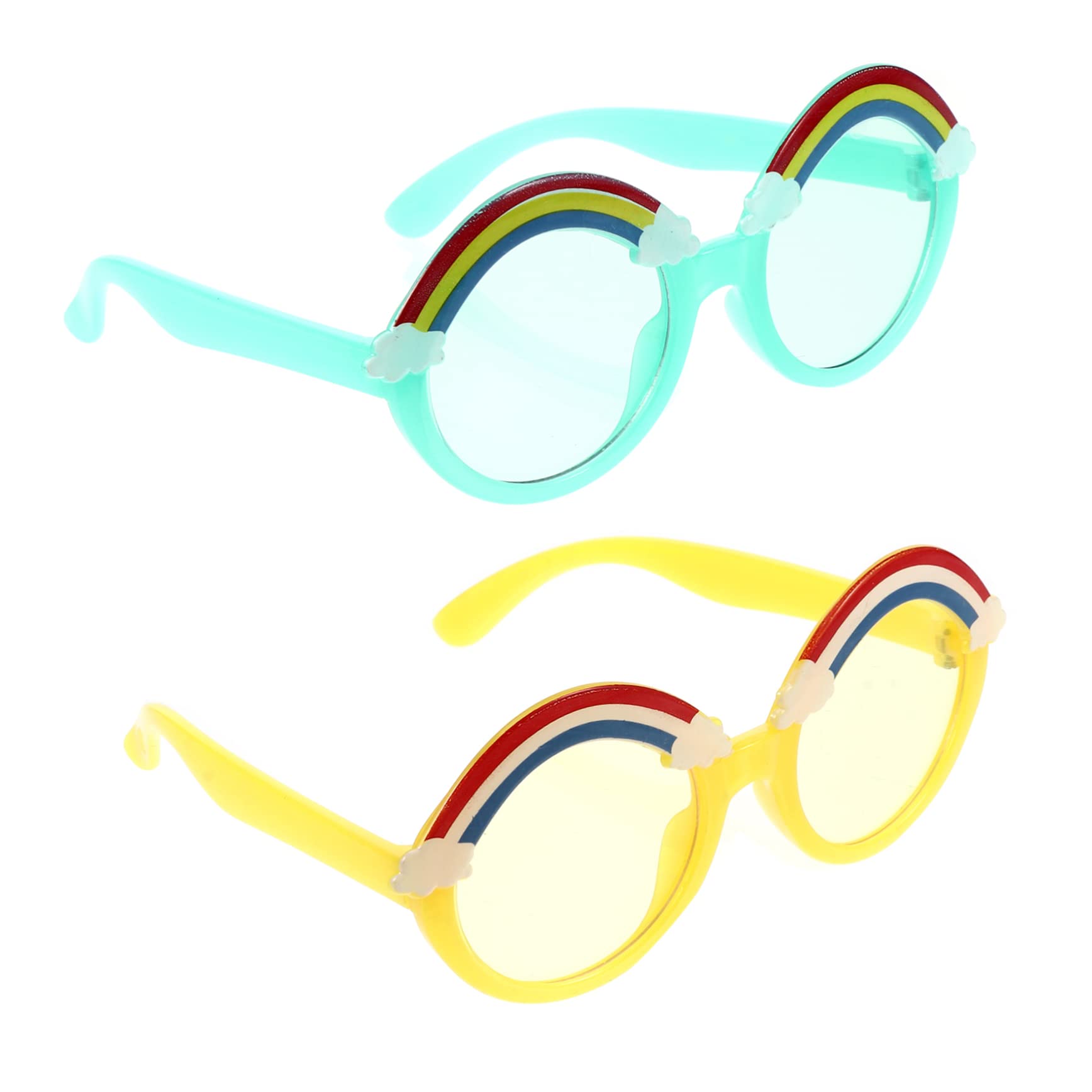 FOMIYES 2Pairs Rainbow Cartoon Frame Sunglasses for Ergonomic for Boys and Party Props and Photography Accessories
