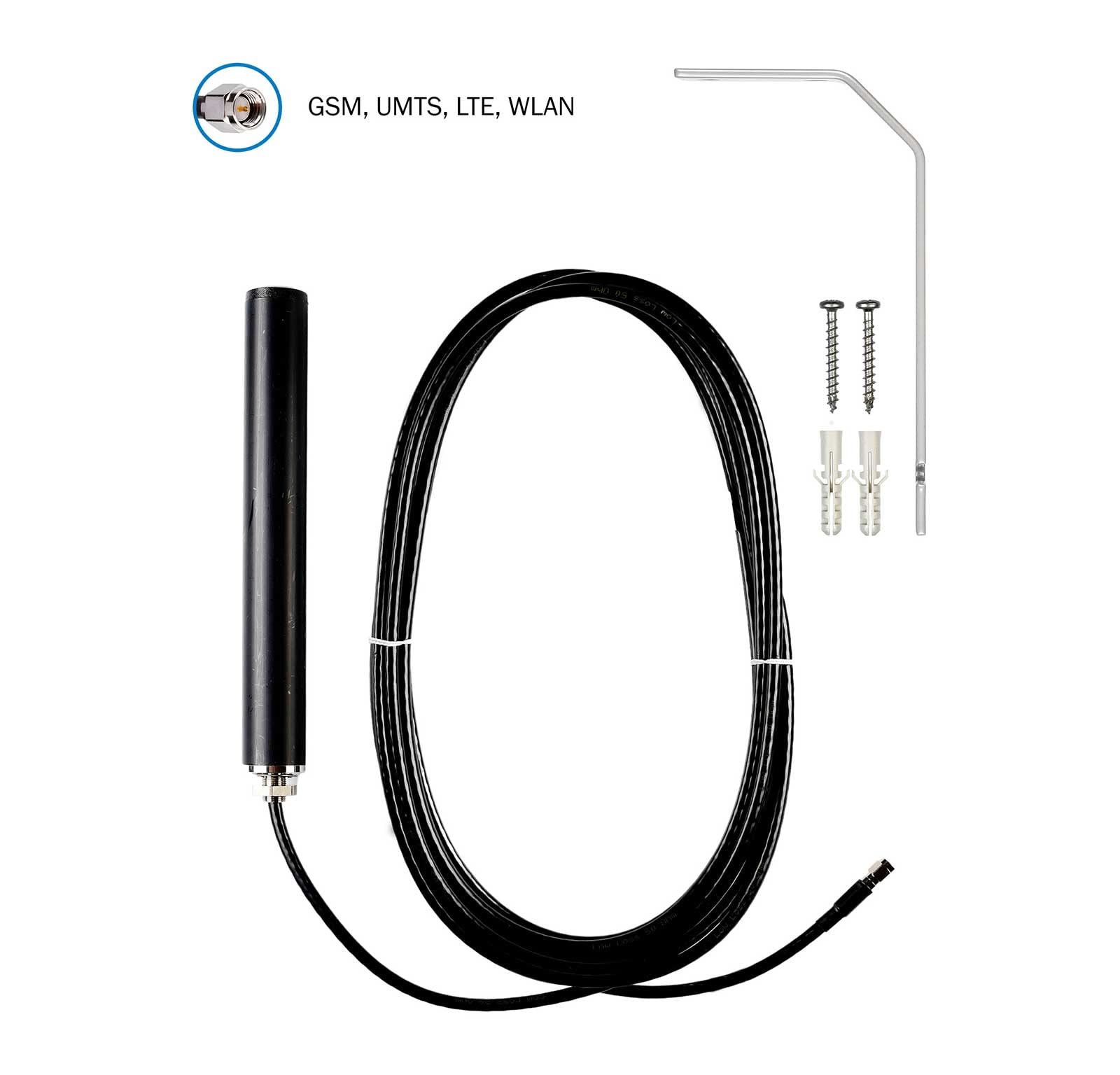 Stationsantenne, LTE UMTS GSM WLAN, SMA(m), 5m - 4934.15