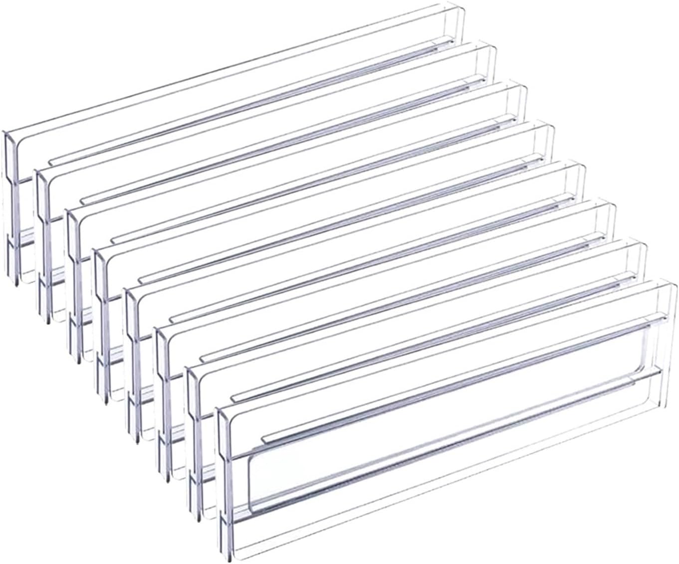 4/6/8/10 Pcs Transparent Drawer Dividers Adjustable Expandable For Clothes Utensils Cosmetics Storage For Clothes(Transparent-8Pcs)