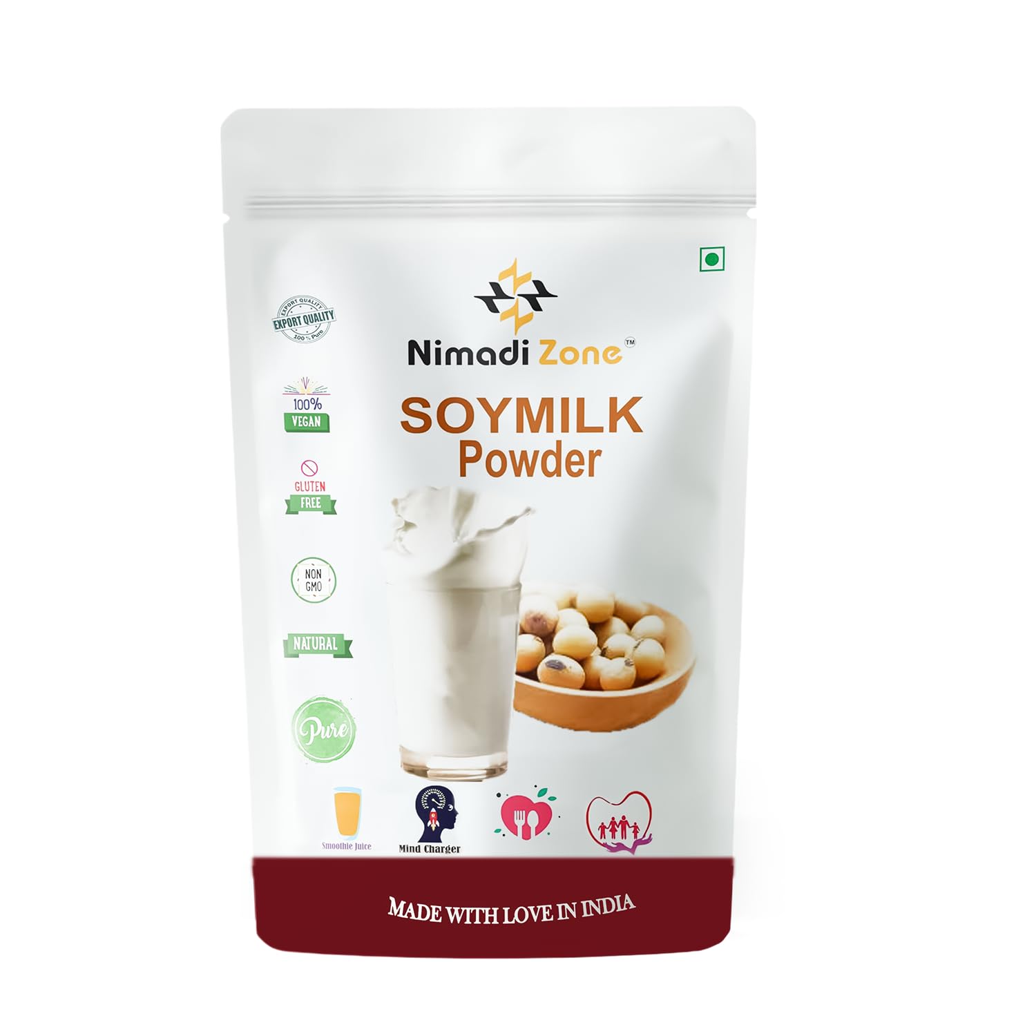 Nimadi Zone Soya Milk Powder | High in Protein | Vegan | Non-GMO - 100 GM by Nimadi Zone