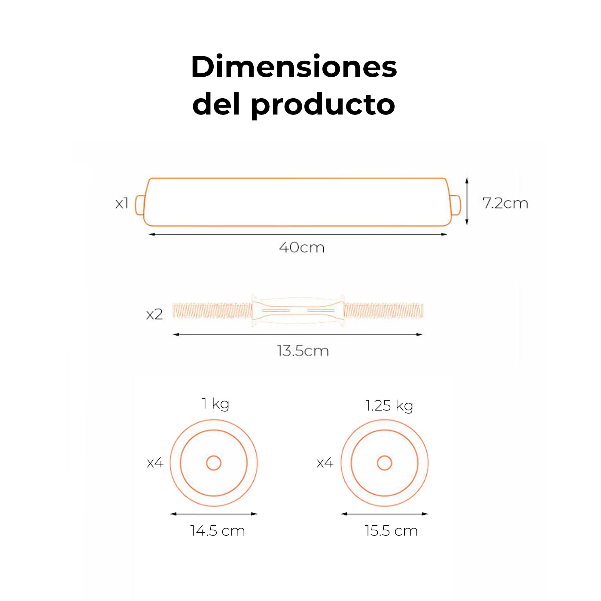 KIT MANCUERNAS V2 + BARRA + PESA RUSA XIAOMI FED 10 KG + SENSOR