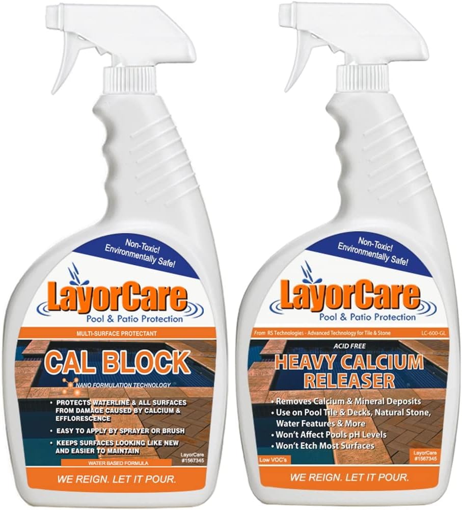LayorCare Swimming Pool Stain Remover - HCR, Cal Block & TR3 Bundle - Liquid