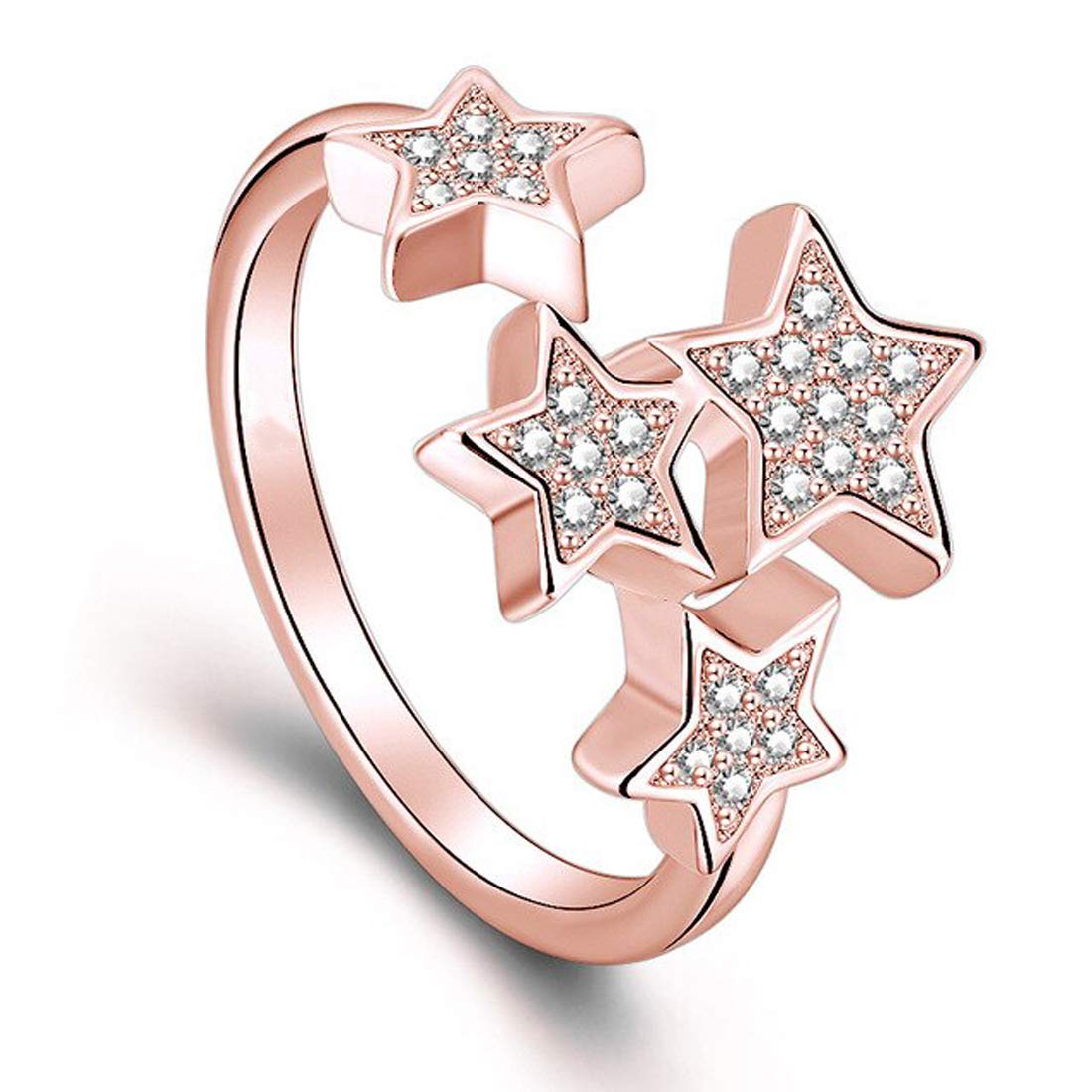 Jewels Galaxy Exclusive Luxuria Sparkling AAA Quality Zircon Delicate Design 18K Rose Gold Adjustable Ring Jewellery For Women & Girls (Design 3) (SMNJG-RNGE-5047) (B09XB5H73Q) Amazon Price History, Amazon Price Tracker
