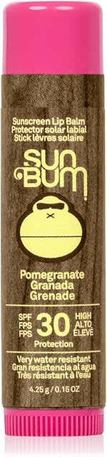 Sun Bum SPF 30 Pomegranate Sunscreen Lip Balm, Vegan and Cruelty Free Broad Spectrum UVA/UVB Lip Care, Made with Aloe and Vitamin E for Moisturised Lips, 4.25 g