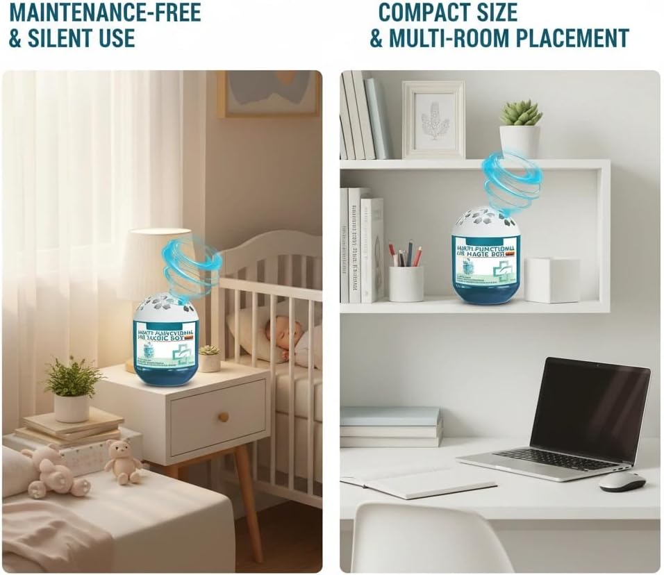 2026 Upgraded Indoor Air Purification Dust Removal Magic Box, Automatic Dust-Sucking & Plant-Based, Multi Functional Air Magic Box Dust Cleaner, No Electricity & Noise for Any Room (5pcs)