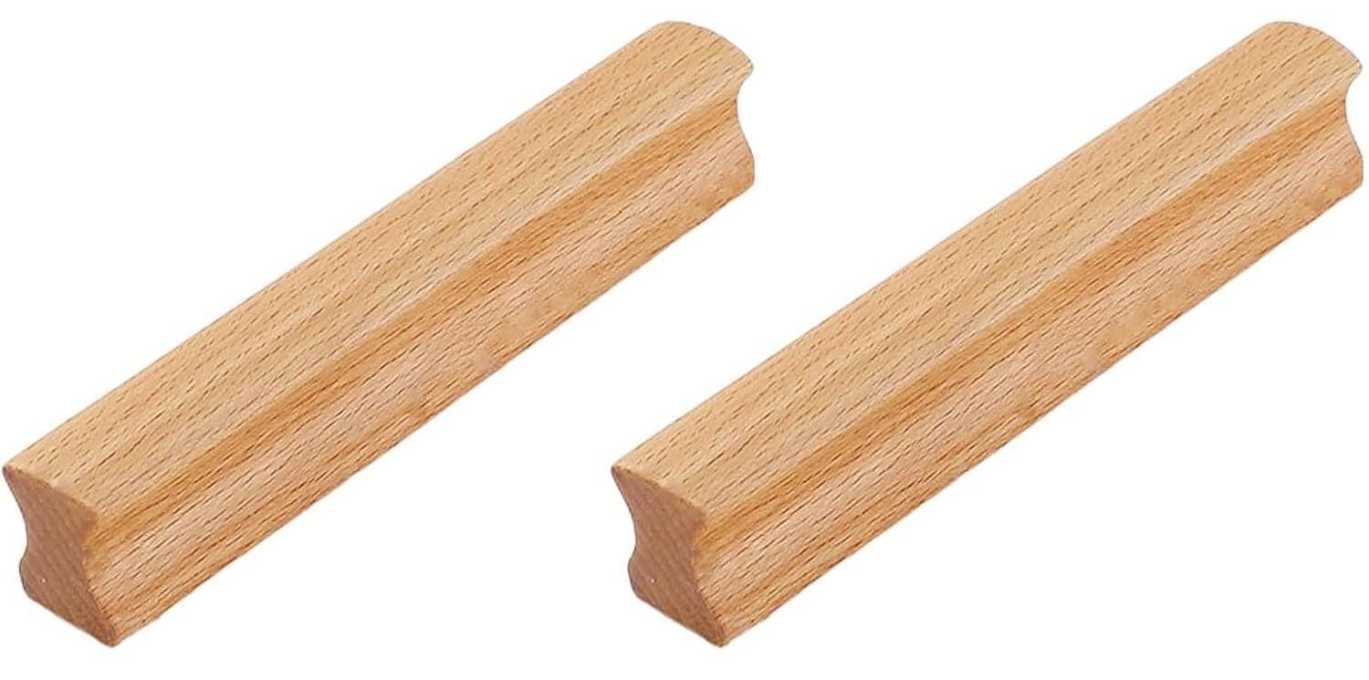ERERE Wood Drawer Handles Pulls, Hardware for Cabinet, Wardrobe Dresser(Wood,Hole Center 64mm)