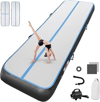 Inflatable Tumbling Gym Mat 10cm/20cm high 2M/3/4M/5M/6M/7M/8M/9M/10M/11M/12M Inflatable Air Gymnastics Mat Training Mats Gymnastics tumbling mat with Air Pump