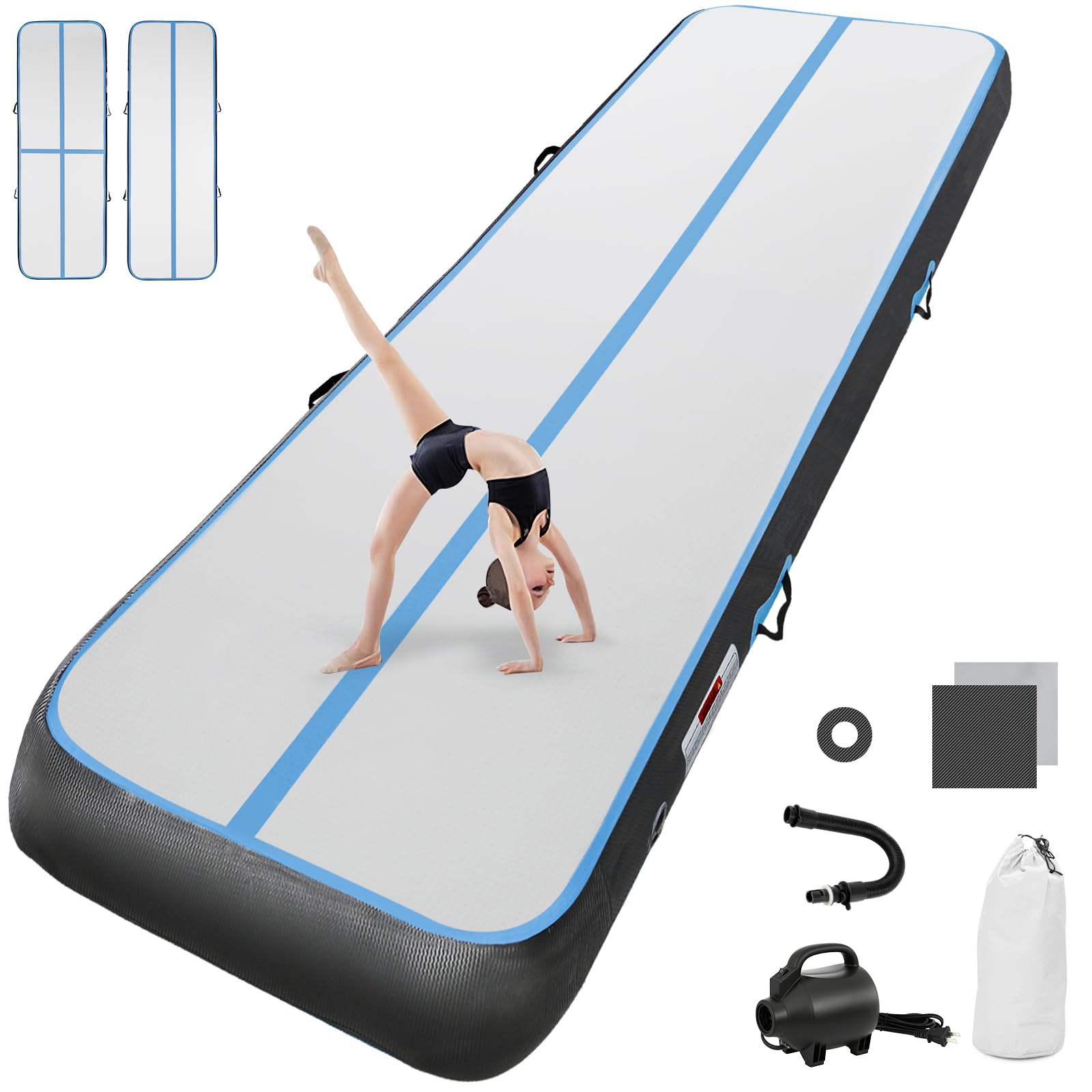 airtrack matte mit elektrischer Luftpumpe 10CM/20CM hoch 2M/3/4M/5M/6M Tumbling Matten Aufblasbare turnmatte Matte gymnastikmatte Yogamatte Camping Trainingsmatte