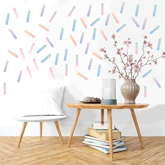 300 Pcs Exquisite Removable Ombre Gradient Sprinkle Wall Decals Set