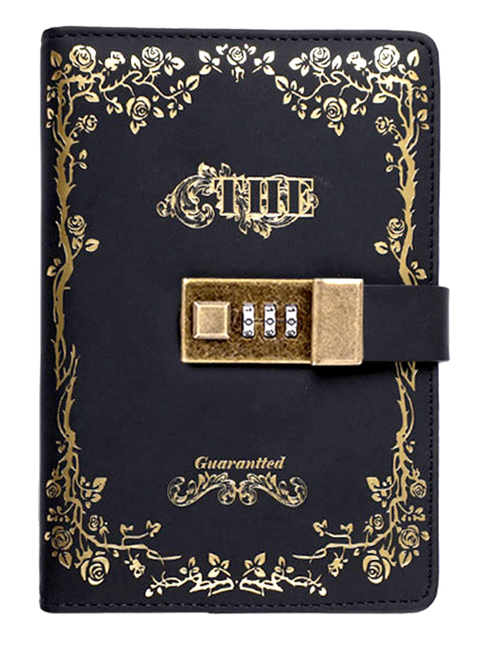 Lock Journal Leather Diary with Lock for Women, Password Book with Lock- Leather Locking Journal Vintage Writing Binder Notebook A5 Planner Agenda Personal Diary Book Business Office