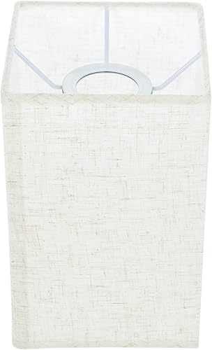 Pantalla de lámpara de mesa, pantalla de lino, pantalla cuadrada, rectangular, de lino, clip, pantalla de mesa, cubierta de luz de repuesto,