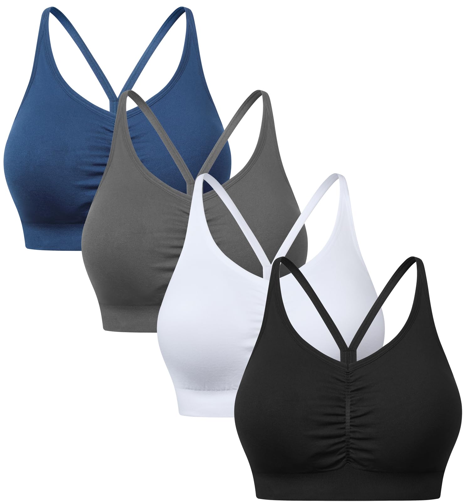 GXXGE Y Back Sports Bras for Women High Impact Spaghetti Thin Strap Fitness Gym Activewear Workout Yoga Bra