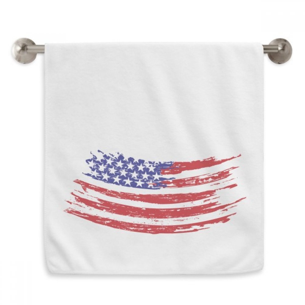 Serviettes débarbouillettes Amérique Stars and Stripes serviette blanche