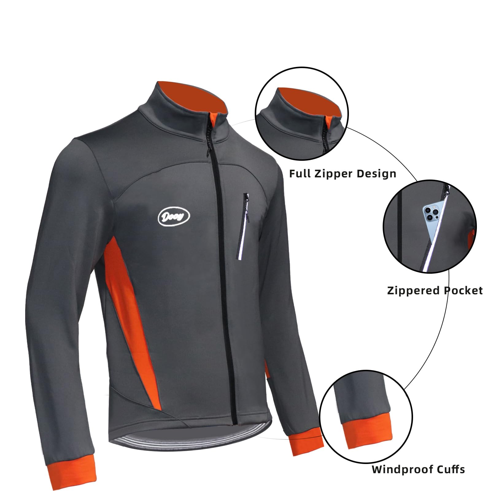 Chaqueta de ciclismo térmica de invierno Warm UP para hombre, resistente al viento, para correr, ciclismo de montaña, transpirable, reflectante