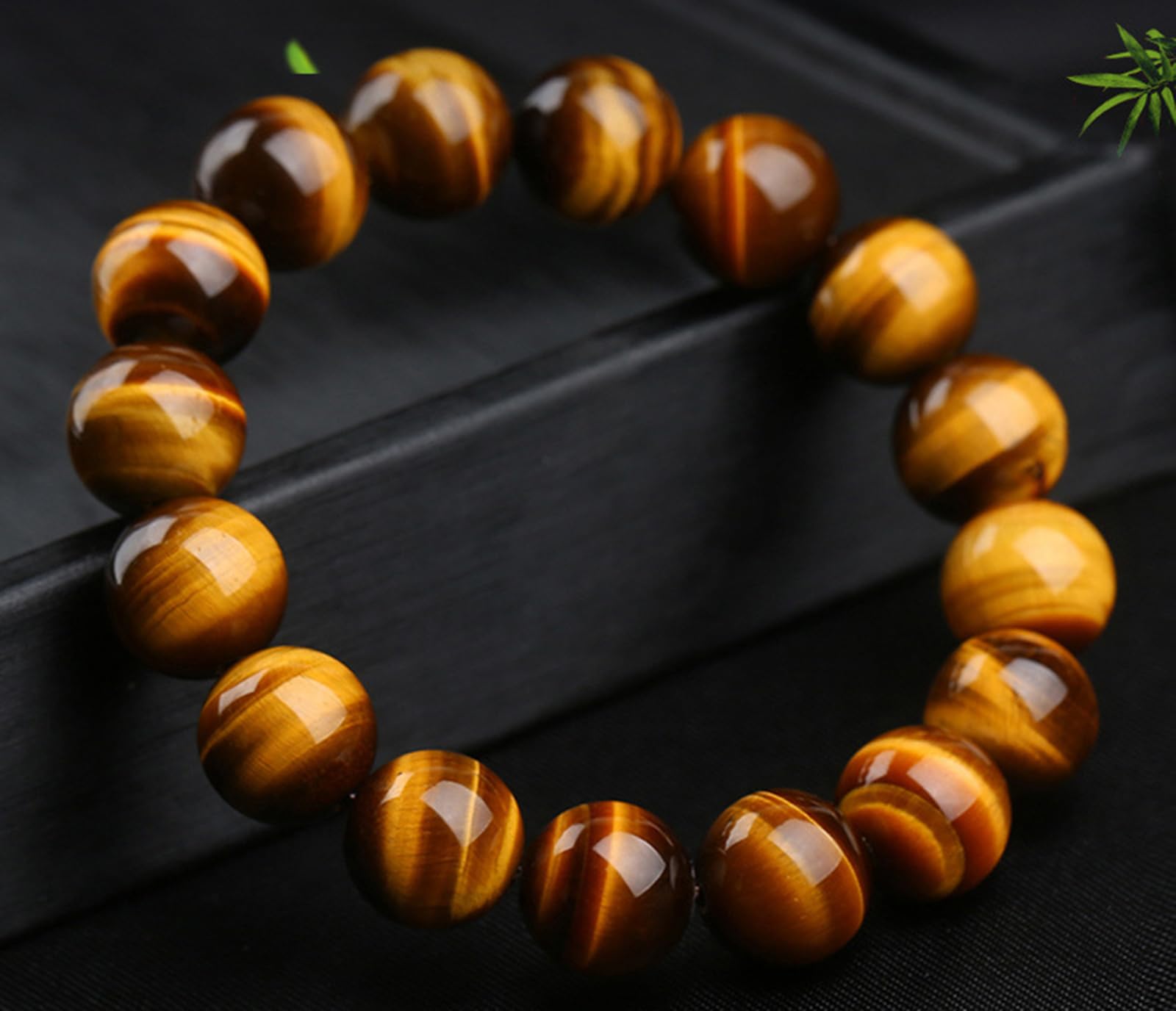 Pulsera de Piedras Preciosas de Cristal Natural Cuentas de Cuarzo con energía curativa | Pulsera elástica Artesanal para Mujeres, Hombres y Adolescentes,14mm