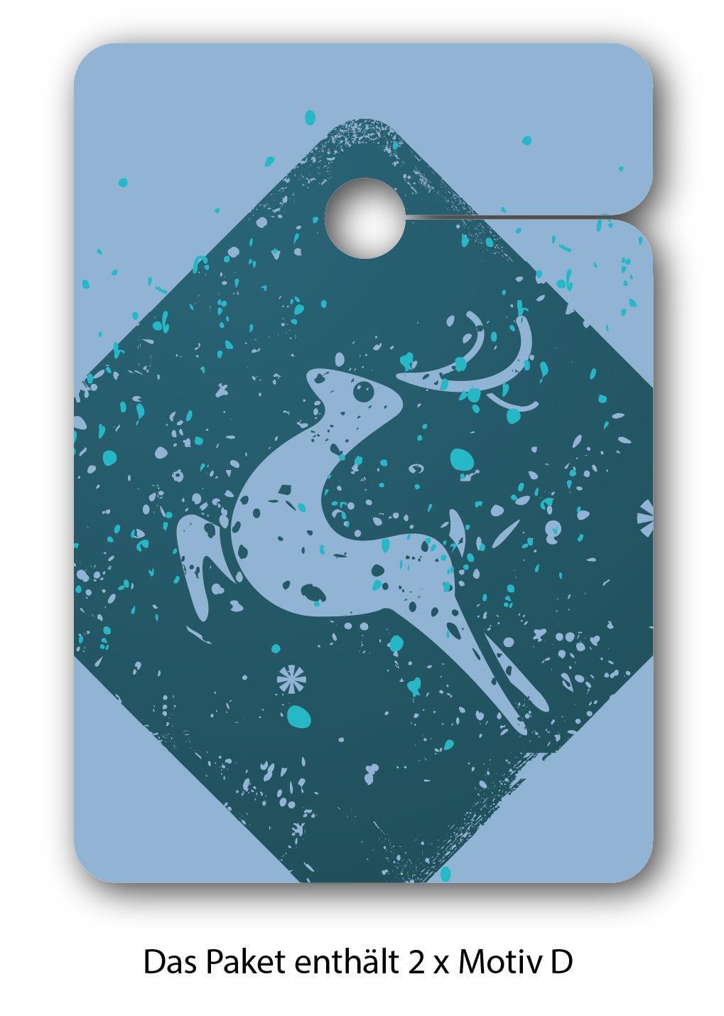 Weihnachts Geschenk Anhänger | Papieranhänger | Geschenk Karten (64Stk) zu Weihnachten mit trendigem Geschenk, Schneemann, Santa Claus und Hirsch Motiv