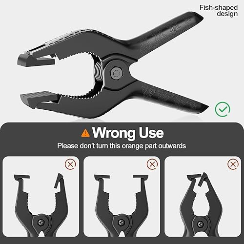 Miniatura 20 de EMART Paquete de 6 abrazaderas de resorte de muselina resistentes, clips de fondo de cabina de fotos de 4.5 pulgadas para estudio de fotografía