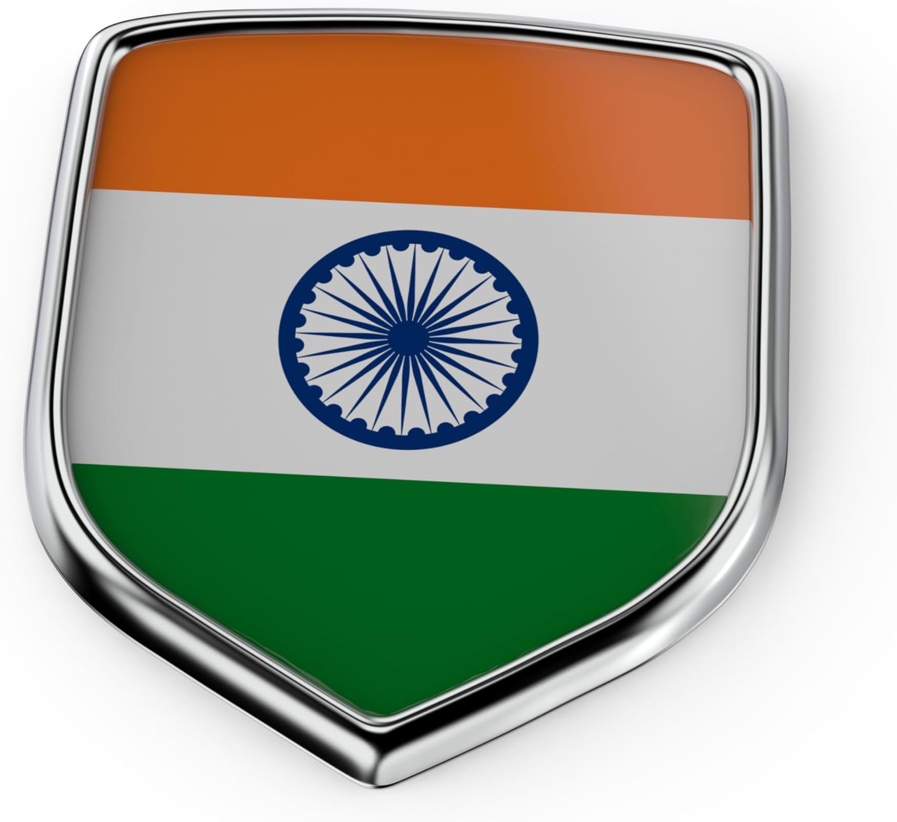 GFX Tiranga/Indian National Flag Sticker (12X9X3cm), 3D Chrome Design for Universal Car, Bike and Truck - All Four Wheeler Exterior Waterproof Self-Adhesive Sticker, Made Vinyl