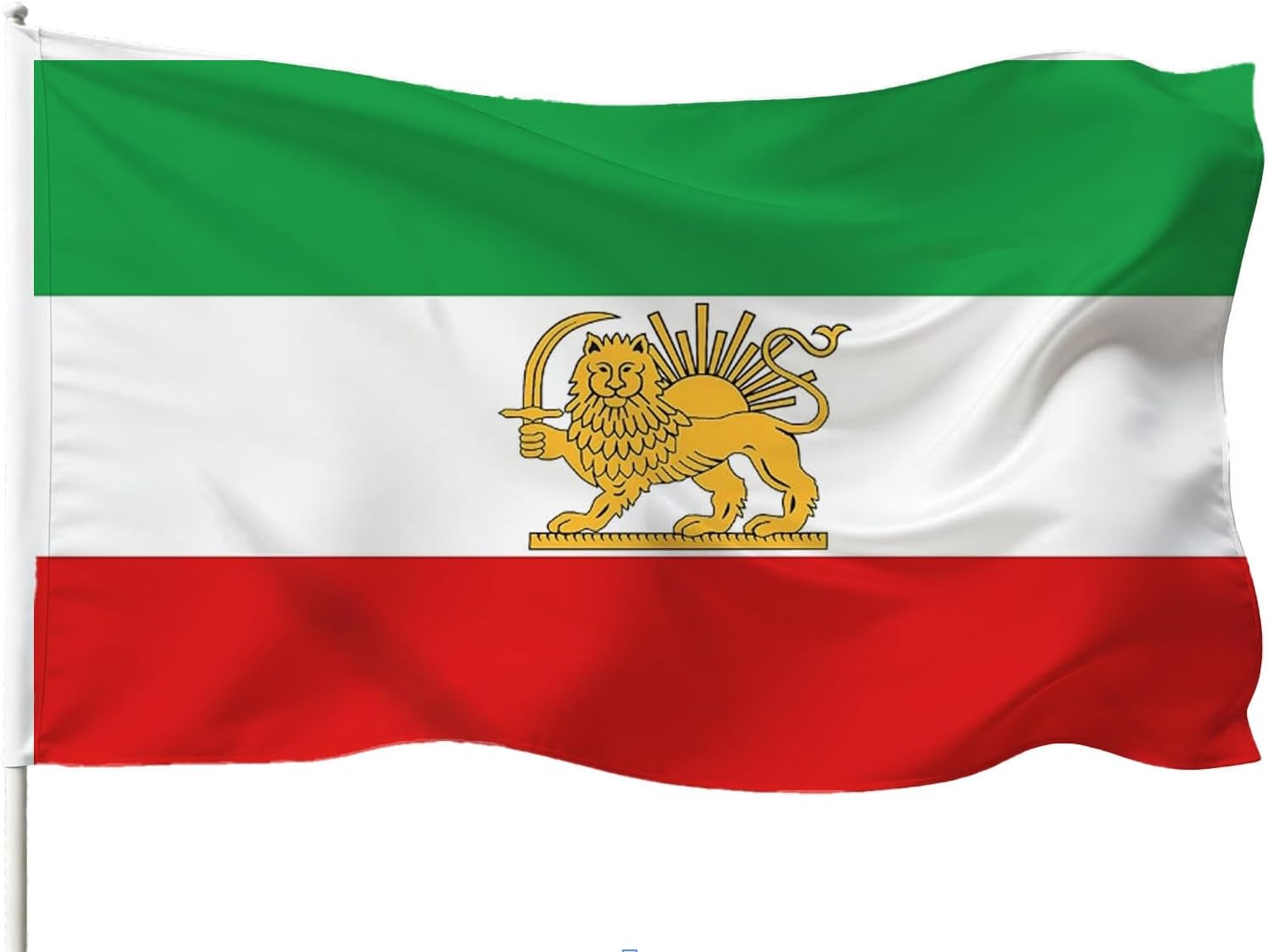 Large Old Iran Historic Flag 6X10FT,Former Persia Iranian Flags,Old Iran Lion Sun Banner,Strong Canvas Header, UV Resistant and Double Stitched, Brass Grommets,Suitable for Outdoor and Indoor Decro (Iran, 6X10)