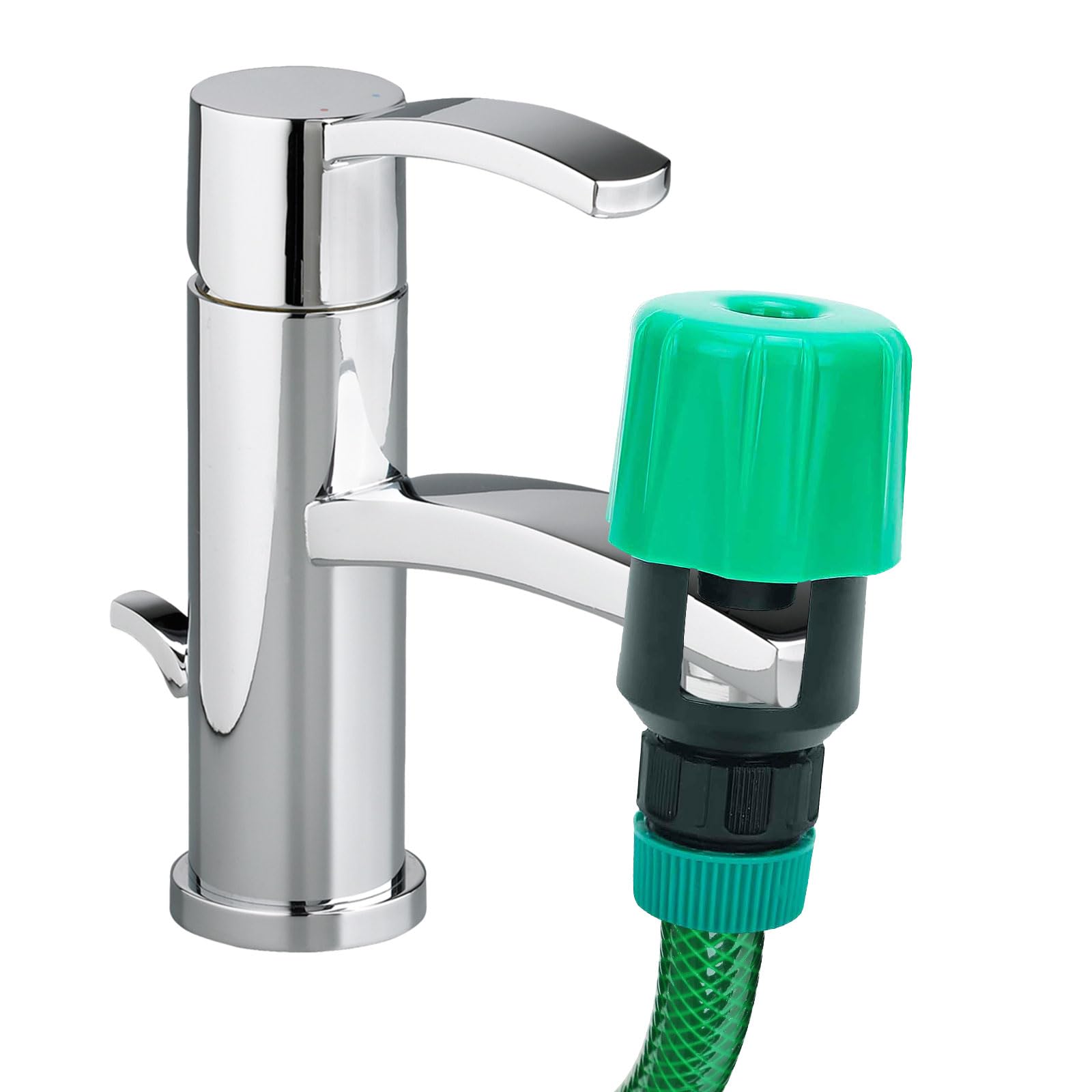 iwiio Kitchen Tap Hose Connector, Garden Hose Pipe Connector, Tap Adapter for Hose Pipe, Kitchen Sink Indoor Outdoor Tap, Green, Rustic Matte