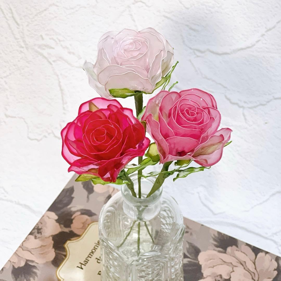 Amazon.co.jp: 【ノーブランド品】バラ 3本 花束 アメリカンフラワー