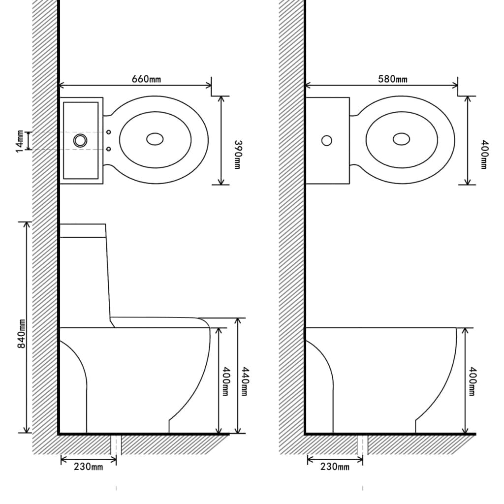 Ceramiczny zestaw WC i bidet czarny z siedziskiem Soft-Close i podwójnym spłukiwaniem 3/6 l, stojący, nowoczesny design, łatwy montaż, zestaw łazienkowy do łazienki dla gości i renowacji