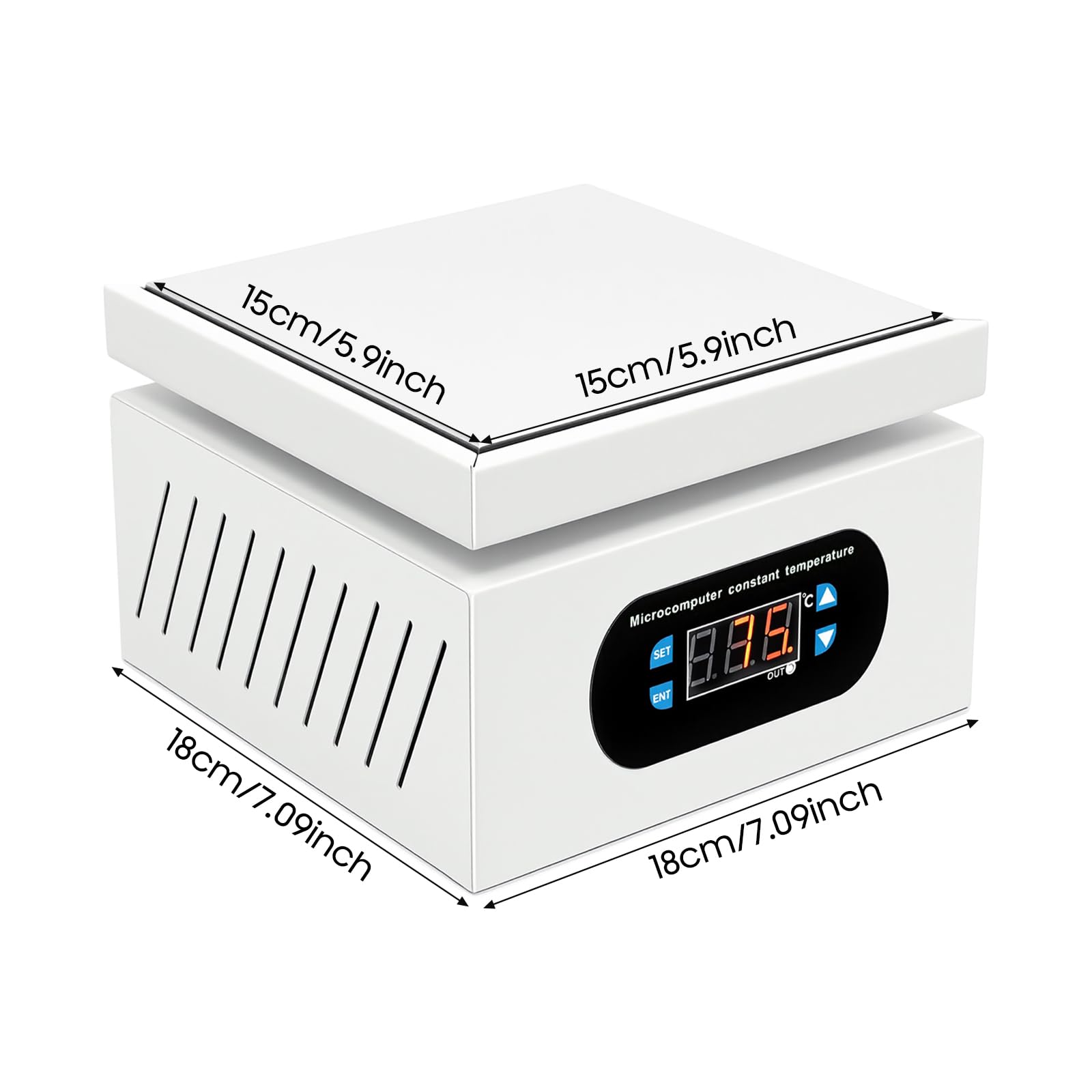Mikrocomputer Elektrische Heizplatte, 500W Vorwärmstation mit LED-Anzeige, Temperatur Einstell: 0-400°C für Lötarbeiten, Erwärmen von Bauteilen, SMD-Wiederaufbauarbeiten(150×150mm)