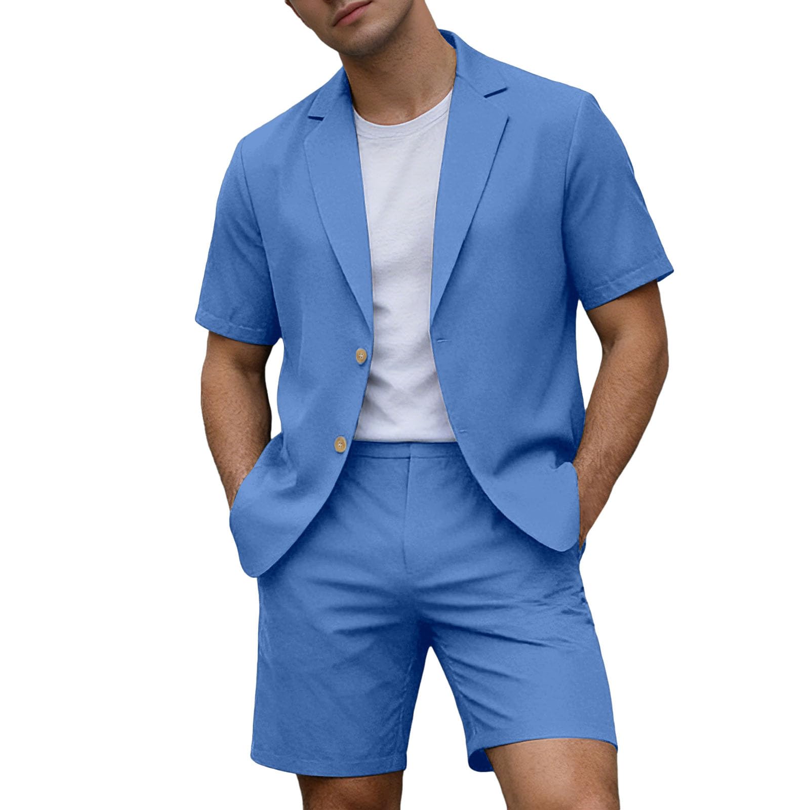 Pantaloncini Estivi Uomo Leggeri, Maniche Corte, Elastico in Vita, Comodi per i Viaggi