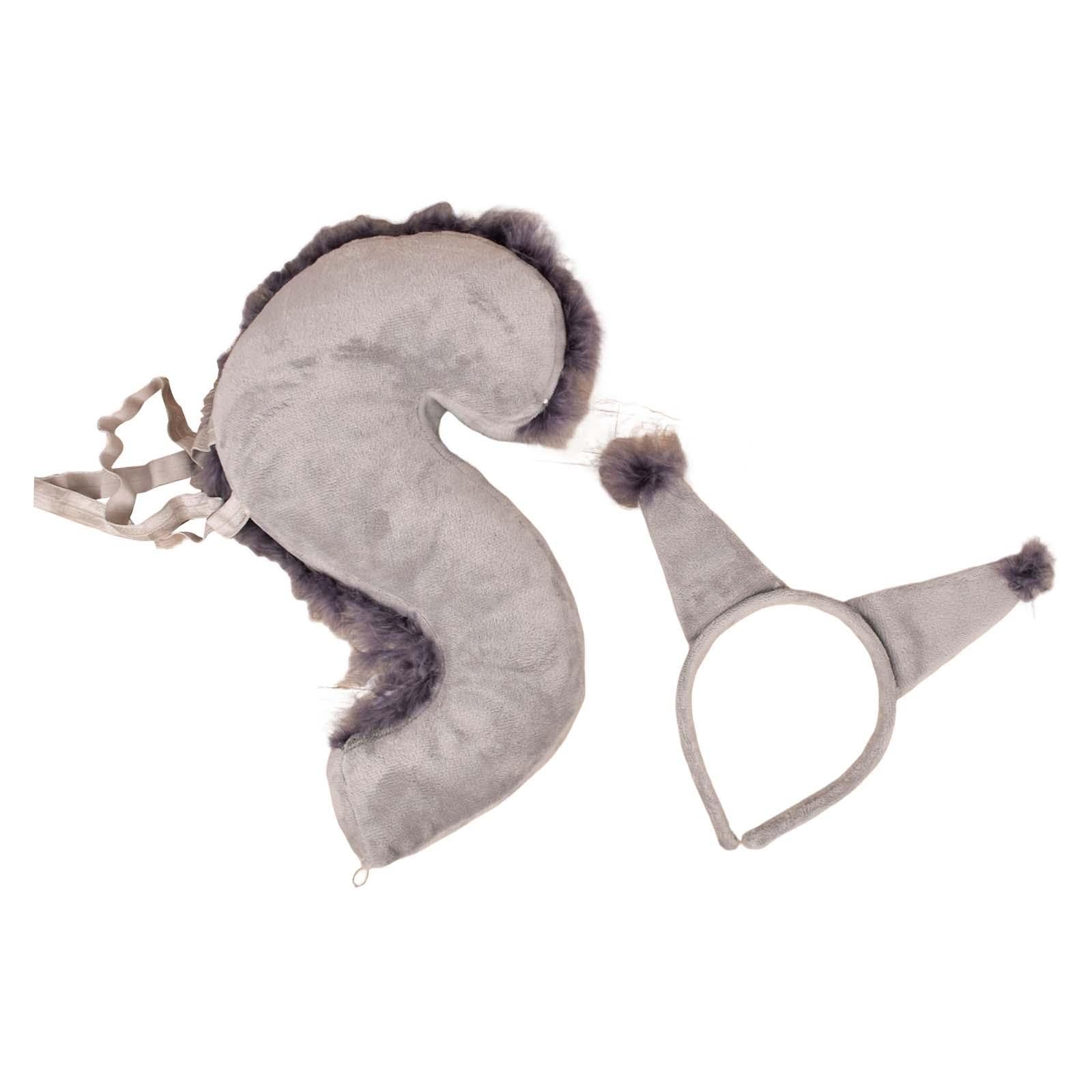 Pinza para el pelo con cola gris para disfraces de Halloween y fiestas infantiles 1