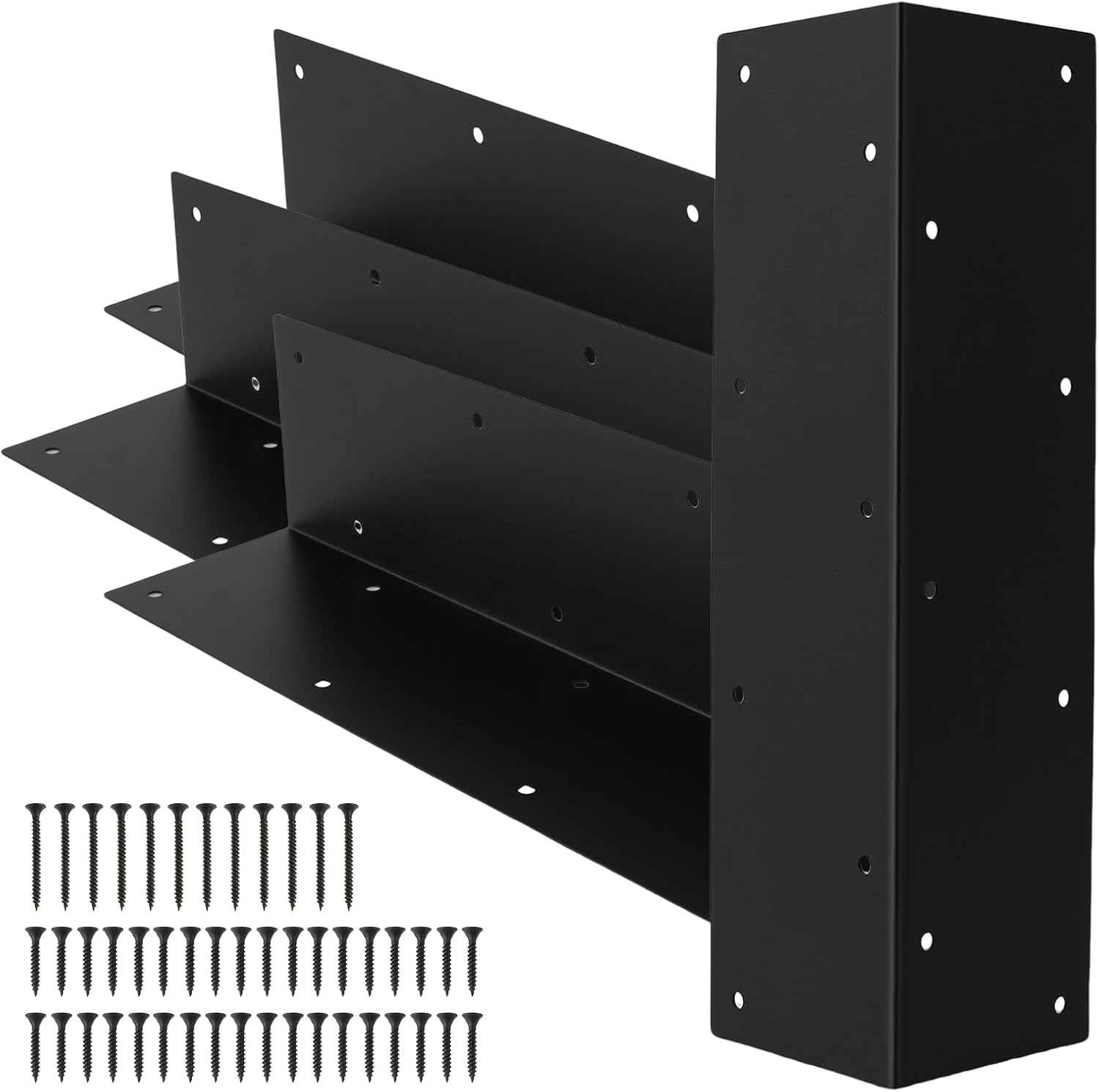 4Pcs Raised Garden Bed Corner Bracket, Rustproof Raised Bed Corners Metal Connectors with Screws, 11"x 3"x 3" Right Angle Garden Bed Corner Fixing Bracket, for Wood Furniture Vegetable Planter Garden